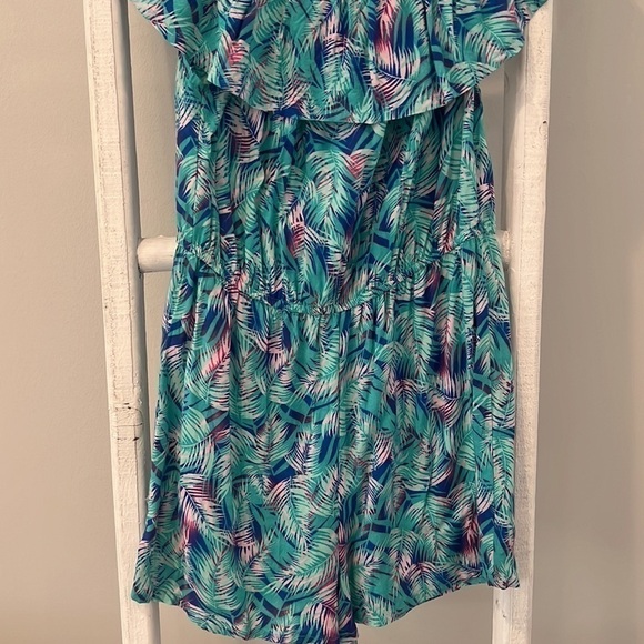 Atmosphere tropical palm off the shoulder ruffle romper size 6 - Picture 3 of 8
